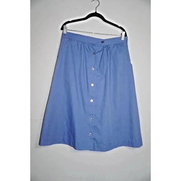 Picket and Post A-line Skirt, Button Front Retro 80s Midi - Picture 2 of 12